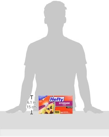 Hefty Slider Kitchen Storage Bags, Gallon Size, 66 Count (Pack of 4)
