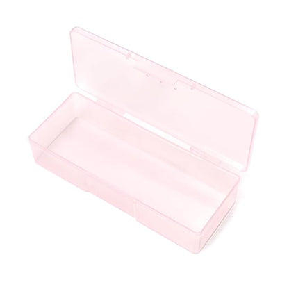 Transparent Box Storage Case for Nail Art Equipment Manicure Tool Organzing Pedicure Tool Empty Plastic Box (Pink)