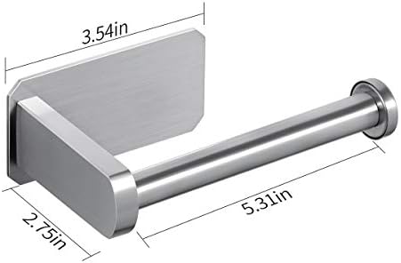 VAEHOLD Toilet Paper Holder Self Adhesive Kitchen Washroom Adhesive Toilet Roll Holder No Drilling for Bathroom Stick on Wall Stainless Steel Brushed Silver, 2 Pack - Image 4