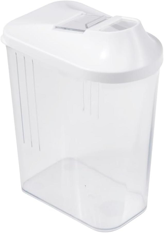 keeeper Paola Jug Box for Dry Food, Adjustable Dosing Lid, Plastic, 1.5 L, 11.5 x 7 x 21 cm, White