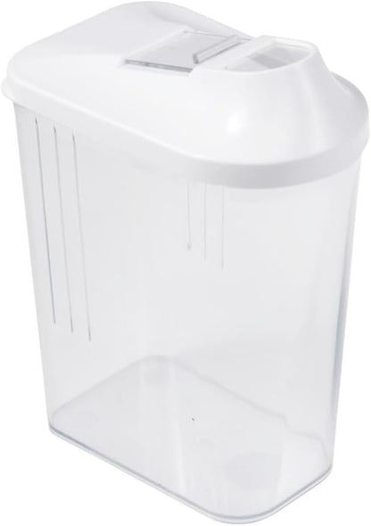 keeeper Paola Jug Box for Dry Food, Adjustable Dosing Lid, Plastic, 1.5 L, 11.5 x 7 x 21 cm, White