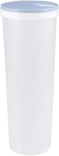 SHOWERORO Clear Plastic Noodles Container with Rotating Lid Multifunctional Food Storage Box for Grains Cereal Beans Nuts Spaghetti Light Blue
