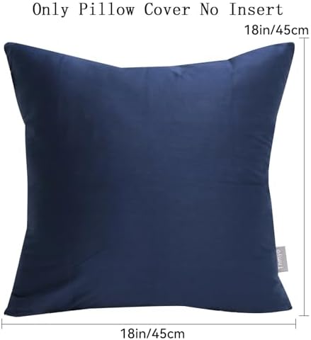 Thmyo 4-Pack 100% Cotton Solid Decorative Throw Pillow Case 18x18inch - Image 5