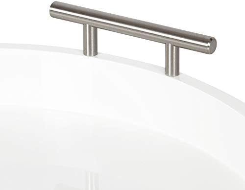 Kate and Laurel Lipton Modern Round Tray, 15.5 inch Diameter, White and Silver, Decorative Accent Tray for Storage and Display - Image 6