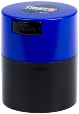 Tightvac - Premium Airtight Herb Storage Container - Holds ½ oz to 3 ounces - Keep Your Herbs and Dry Goods Fresh and Flavorful. Black Blue
