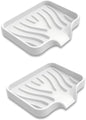 Silicone Soap Dish with Drainer | Quick-Dry Holder for Sponge, Dispenser, Scrubber, Bottle and Cup | for Kitchen, Shower and Bathroom (White, Small, 2-Pack)