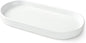 Matte White Ceramic Bathroom Tray for Countertop, Minimalist Vanity Organizer Dish for Perfume, Jewelry & Soap, Oval Decorative Tray for Bathroom Sink, Dresser, Coffee Bar or Kitchen Counter