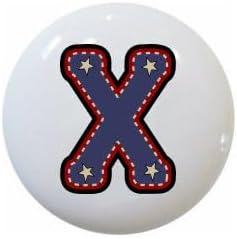American Alphabet USA Letters Series Style 1 on 1.5" DECORATIVE Glossy Ceramic Dresser Drawer PULLS Cabinet Cupboard KNOBS (X)