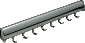 Belt Rack, Synergy Elite Collection, 8 Hook, 17 15/16", With Full Extension Slide Polished Chrome, With Chrome Hooks and End Caps