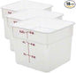 Cambro 6SFSPP190 CamSquare Storage Container, Translucent, 6 qt. (Pack of 3)