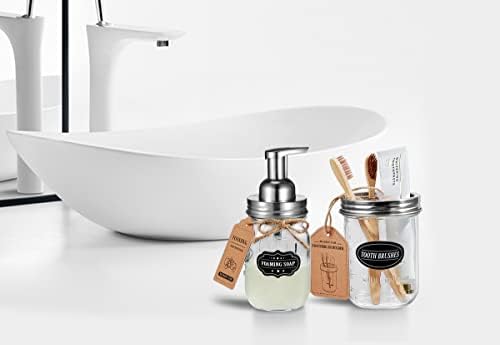 Mason Jar Toothbrush Holder, 16 Ounce Ball Mason Jar, Brushed Nickel - Image 5