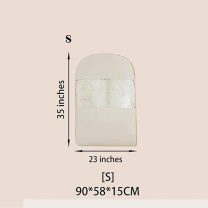 Space Saving Hanging Garment Bag with Self Compression Zipper - Organizer for Closet(Beige,S)