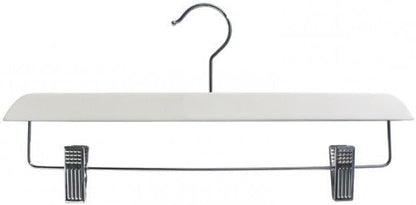 NAHANCO Contemporary Collection: Wooden Skirt/Pant Hanger, 14" White (Pack of 100)