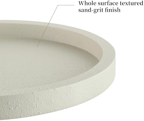 Hanobe Round Decorative Trays for Modern Coffee Table Decor, Cream White - Image 5