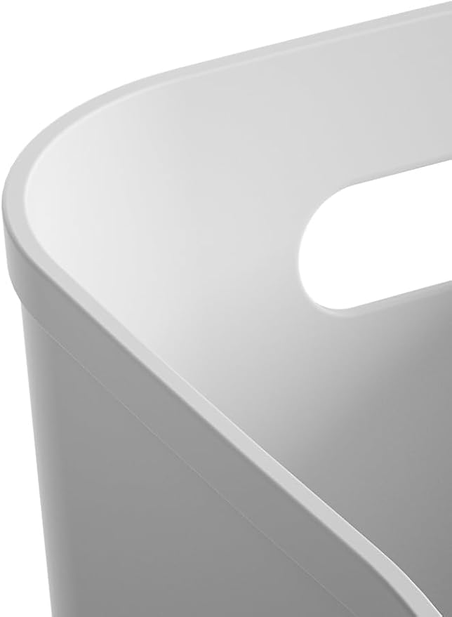 White Plastic Bins/Storage Organizers - Pantry Baskets, Bins for Shelves, Organizer and Storage for Bathroom, Bedrooms, Kitchens and More - Small Size (Case - 24 Pack)