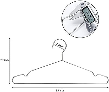 Seropy 30 Pack 16.5 Inch and 50 Pack 17.7 Inch Metal Clothes Heavy Duty Stainless Steel Coat Hangers with Anti-Slip Notch