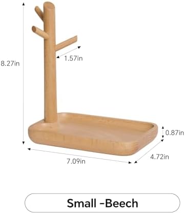 Solid Beech Wood Key Tray and Bowl, Beech, Small - Image 2