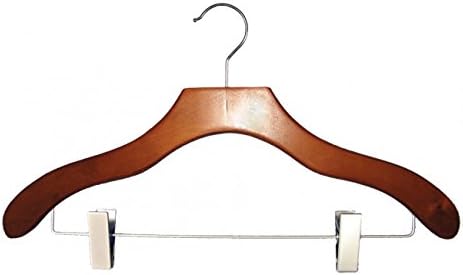 NAHANCO Contemporary Collection: Wooden Coordinate Hanger with Euro Clips, 17" Cherry (Pack of 100)