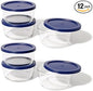 12-Piece Glass Food Storage Containers Set (6 Containers + 6 BPA-Free Lids) | 4-Cup, Leakproof | Microwave, Freezer, Oven & Dishwasher Safe | Ideal for Meal Prep & Pantry Organization, Blue