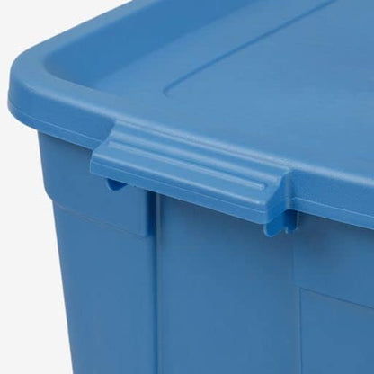 Rugged Tote, 18-Gallon Rugged Storage Container & Standard Snap Lid, (16.6H x 24.2W x 16.2D), Stackable Organization Tote [2 Pack]