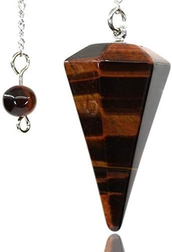 Faceted Mixed gemstone crystal pendulum point reiki chakra pendant bead Chain 6''