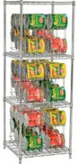 Nexel CR2436C 24 x 36 x 66 in. 3 Tier Chrome Wire Can Rack System Silver