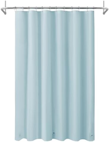 Mrs Awesome Light Blue Shower Curtain Liner with 3 Magnets, 72x72 by MrsAwesome