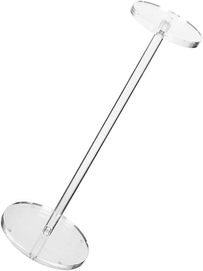 lasenersm 1 Piece Acrylic Hat Stand Wig Display Rack Hat Holder Acrylic Hat Rack Stand Wig Holder Hat Pedestal Stand Baseball Hat Rack Stand for Hat Watch Jewelry(Round Base, 35cm)