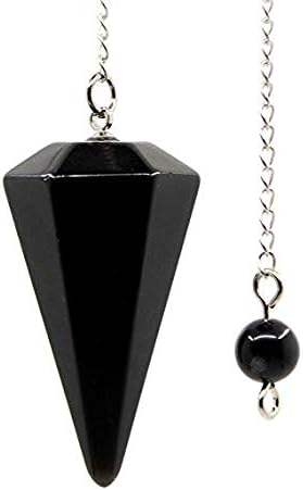 Faceted Mixed gemstone crystal pendulum point reiki chakra pendant bead Chain 6''
