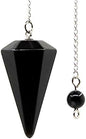 Faceted Mixed gemstone crystal pendulum point reiki chakra pendant bead Chain 6''