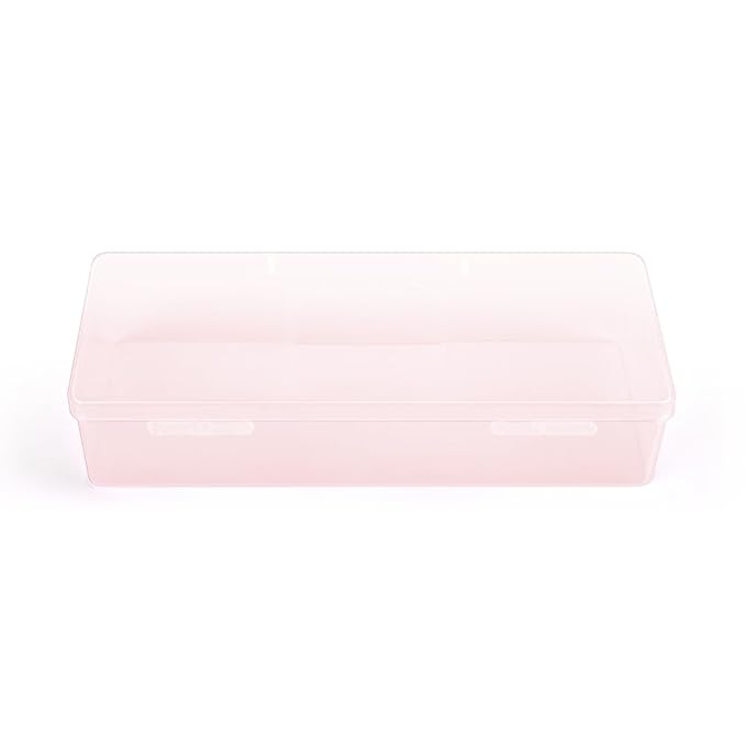 Transparent Box Storage Case for Nail Art Equipment Manicure Tool Organzing Pedicure Tool Empty Plastic Box (Pink)