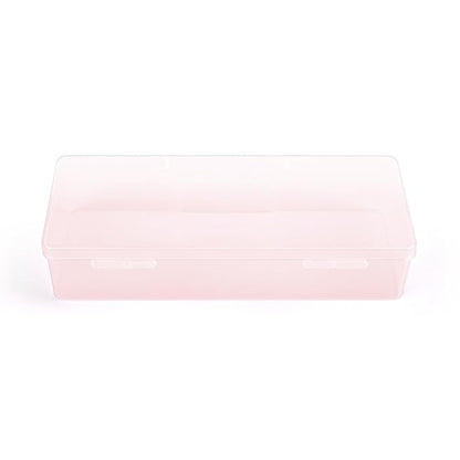 Transparent Box Storage Case for Nail Art Equipment Manicure Tool Organzing Pedicure Tool Empty Plastic Box (Pink)