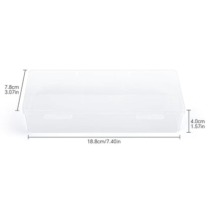 Transparent Box Storage Case for Nail Art Equipment Manicure Tool Organzing Pedicure Tool Empty Plastic Box (White)