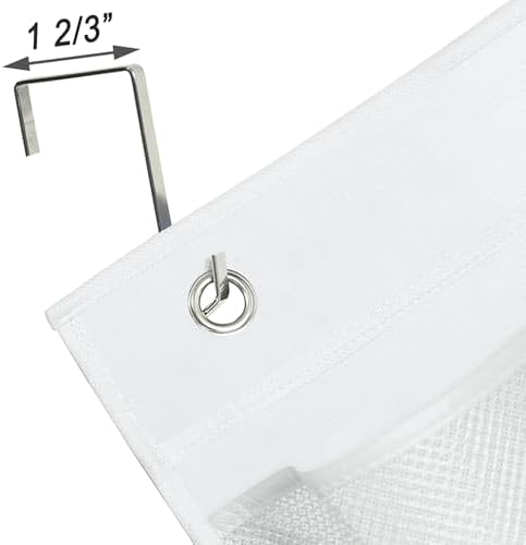 KIMBORA 2 Packs Narrow Over the Door Shoe Organizer and 12 Large Mesh Pockets Hanging Storage White