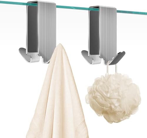Shower Door Hooks for Towels, 2 Packs by FUMAX