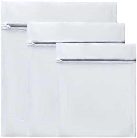 Mesh Laundry Bags for Washing Machine, Fine Mesh Delicates Bags 3 Pack Travel Storage Organize Bag for Clothes, Zippered Garment Wash Bag (XL L M by Cangder