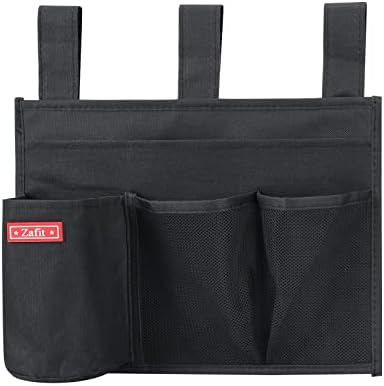 Zafit Hanging Bedside Caddy, Bedside Storage Organizer for Magazine, Phone, Remote control (4 Pockets-Black) - Image 4