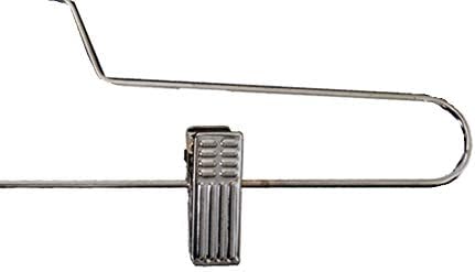 NAHANCO Metal Skirt/Pant Hangers with Metal Clips, 14" - Chrome (Pack of 25)