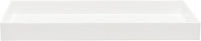 ROYALITA Acrylic Tray Bathroom Tray for Countertop, Guest Towel Holder Tray for Napkin Perfume Jewelry Makeup, Vanity Trays for Soap Dispenser, Aromatherapy, Cup & Candle, White