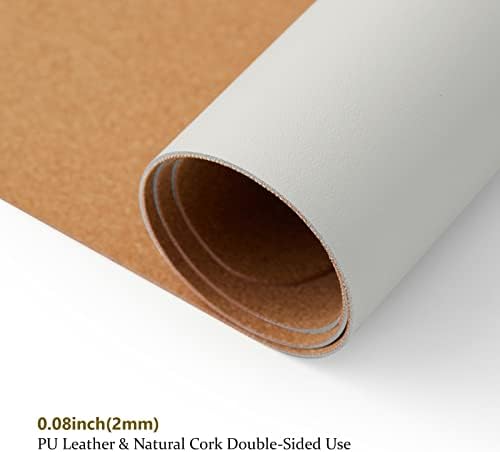 Large Cork Desk Mat - 47.2"x 17" Desk Pad for Office and Home - Ideal for Large Mouse Pad and Desk Mats on Top of Desks(White) - Image 3