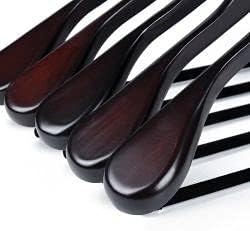 Luxury Wide Shoulder Wooden Hangers 18 Pack, with Velvet Bar, Smooth Mahogany Finish Wood Suit Hanger Coat Hanger for Closet, Holds Upto 20lbs, 360° Swivel Hook, for Jacket, Dress Heavy Clothes Hanger