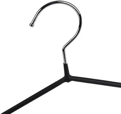 20-Pack AZhause Heavy Duty Black Matte Rubber Coated Non Slip Clothing Hangers for All Clothes, 0.2 inch Diameter, Extra Strong, Non Slip Adult Hangers (20-Pack)