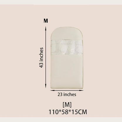 Space Saving Hanging Garment Bag with Self Compression Zipper - Organizer for Closet(Beige,M)