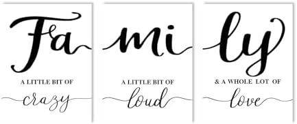 Family Signs Farmhouse Wall Decor:3 Piece Modern Family Quotes Wall Art Prints Love Sign for Home Decor Living Room Dining Room Hanging Paintings Romantic Minimalist Master Bedroom Decor 12"x16" by 1KINGO