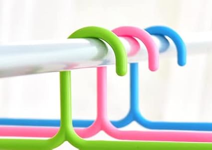 HappyDaily Slip Free 5 Layers Closet Pants Organizer, Multifunctional Space Saving Cloth Hanger for Clothes Trousers Scarfs Ties (3 Pack, Pink/Green/Blue)