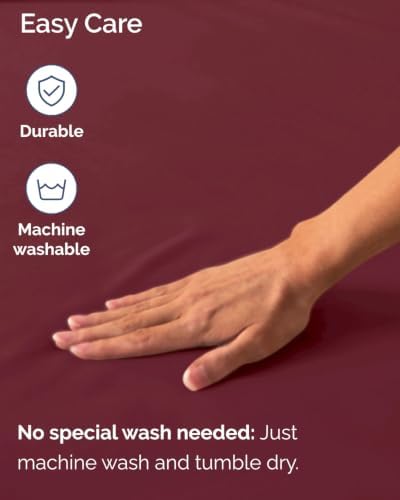 CGK Linens 2 Pack Extra Deep Full Fitted Sheets - Burgundy - Image 6
