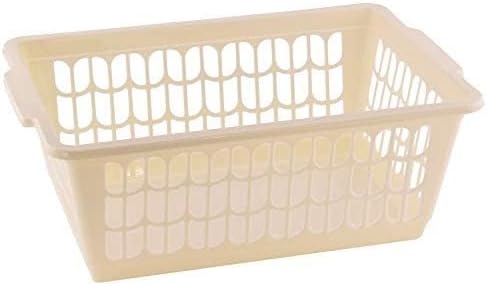 YBM HOME Plastic Perforated Storage Basket Bin Office Drawer, Shelf Desktop Countertop Tray Organizer 32-1188 (1, Beige)