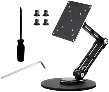 VESA Portable Monitor Stand, Compatible with Monitors Up to 19inch, Supports 50 x 50/75 x 75/100 x 100 (mm) VESA Mounting Holes, Supports Multi-Axis Rotation, Adjustable & Foldable by UeeKKoo