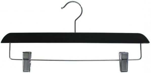 NAHANCO Contemporary Collection: Wooden Skirt/Pant Hanger, 14" Black (Pack of 100)