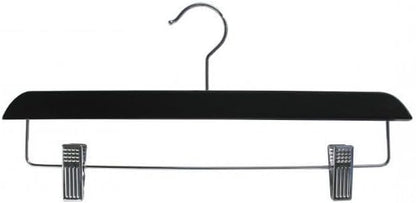 NAHANCO Contemporary Collection: Wooden Skirt/Pant Hanger, 14" Black (Pack of 100)